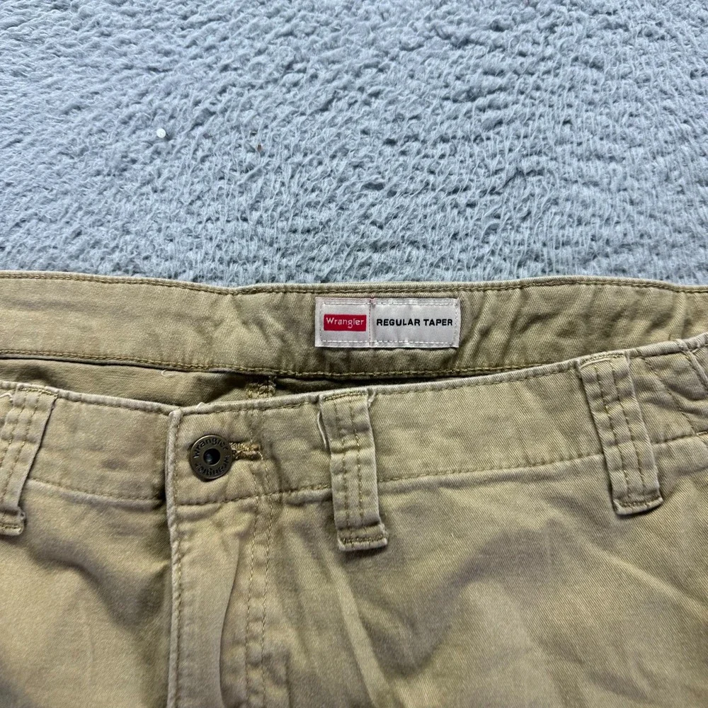 Wrangler Pant Mens 42x30 Brown Cotton Cargo Tapered Stretch‎ Workwear Utility